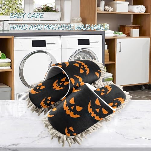 Zhirexin Halloween Pumpkin Smiley Cleaning Slippers