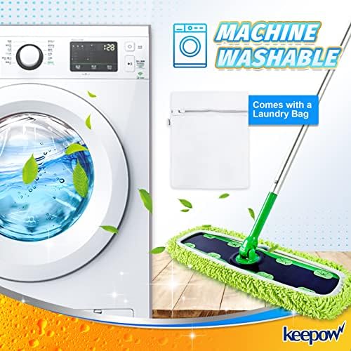 KEEPOW Reusable XL Mop Pads 4 Pack - Wet Dry Cleaning