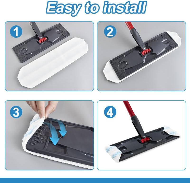 Rinakou 2 Pack Reusable Mop Pads for H2prO System