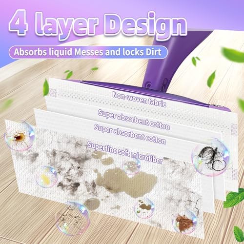 60 Count Disposable Wetjet Pads Refill for Swiffer Wet Jet Mop