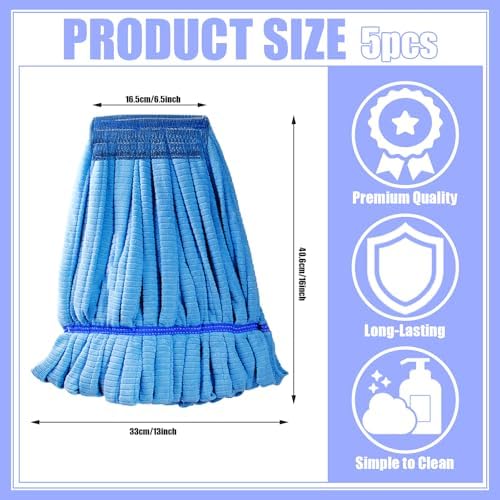 5 Pcs Commercial Mop Head Replacement Tubes