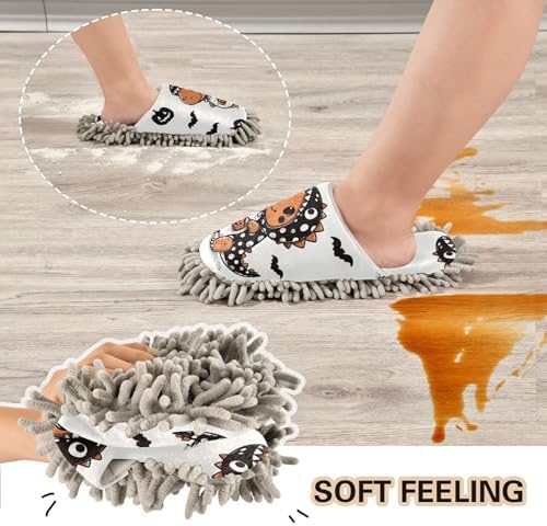 FLildon Microfiber Mop Slippers Dinosaur Halloween Design