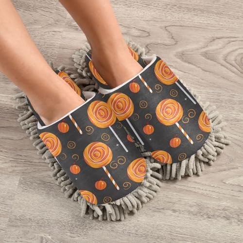 Zhirexin Halloween Cleaning Slippers with Microfiber Mop Pads