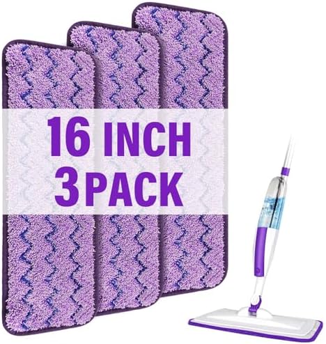 Panda Grip 165 Inch Mop Pad Refills 3 Pack Purple Reusable Cleaning Heads