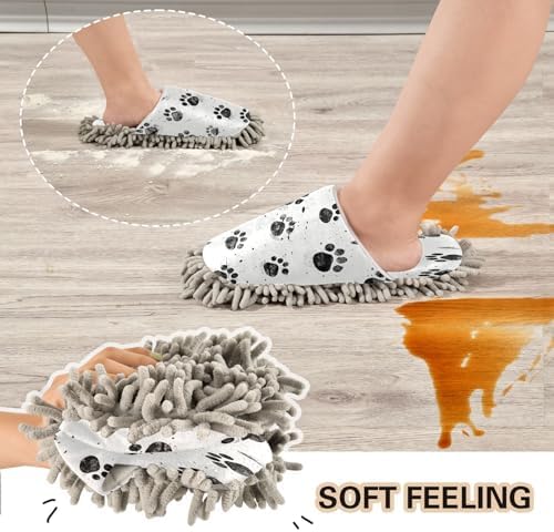 Bulletgxll Mopping Slippers for Men Women - Washable Microfiber Floor Mop Slippers