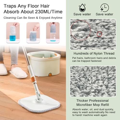 4 Pack 9 Inch Square Microfiber Mop Pad Refill - Grey