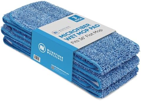 36 Inch Microfiber Wet Mop Pad Set of 3