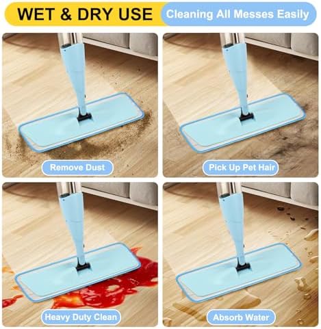3 Pack Microfiber Spray Mop Replacement Heads for Bona and Other Mops
