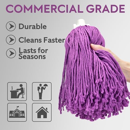Matthew Microfiber Mop Refill - 2 Heads with 54 Handle Purple