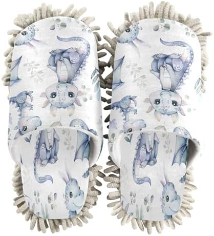 Zhirexin Cute Cartoon Water Dragon Microfiber Mop Slippers