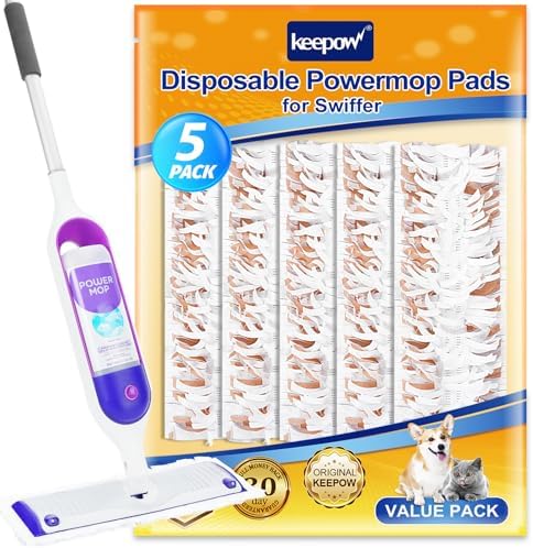 KEEPOW Disposable Mop Pads Refills 5 Pack Brown