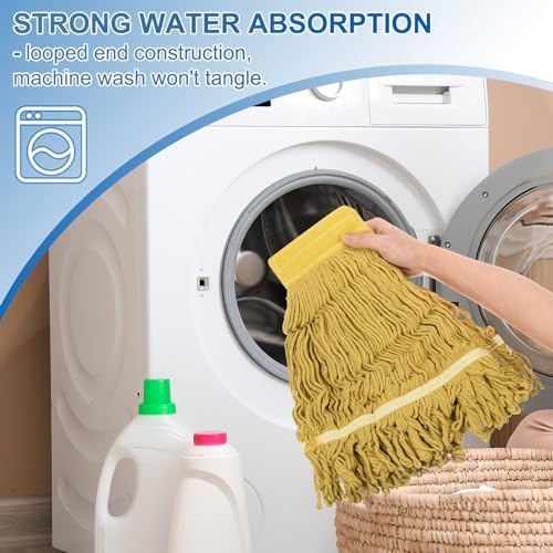 Uxcell 6Pcs Cotton String Mop Head Replacement