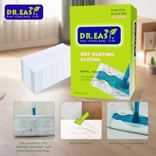 DrEasy Dry Dusting Cloths 72-Pack Un Scented 8x11 in