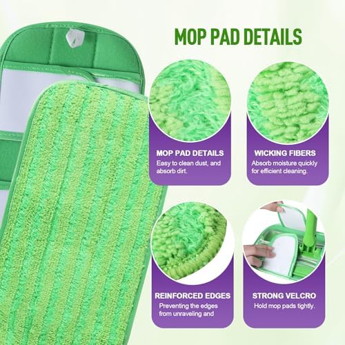 MABUBU 6 Pack Reusable Mop Pads for Swiffer WetJet and Sweeper Mops