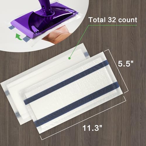 UKEENOR Hardwood Floor Cleaner Spray Mop Pad Refills 32 Count