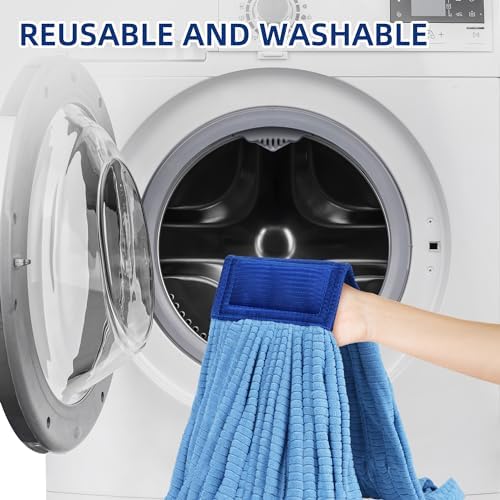 DRKLEAN 6 Pack Large Microfiber Tube Mop Heads - Blue