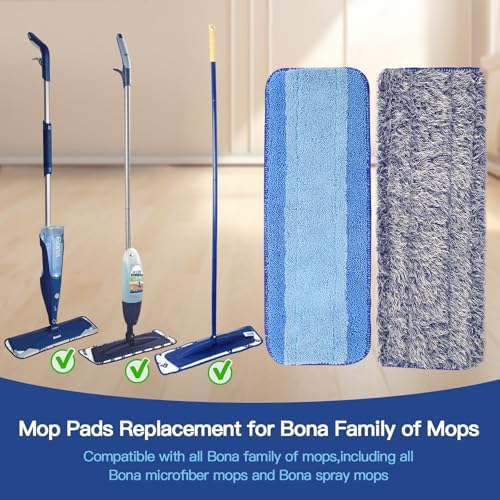 Fertilfy 6 Pack Mop Pads for Bona Mop Washable Reusable