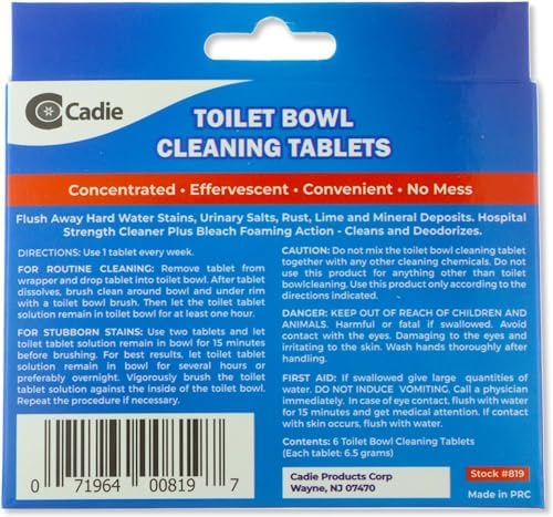 Cadie Toilet Bowl Cleaning Tablets 12 Blocks with Bleach