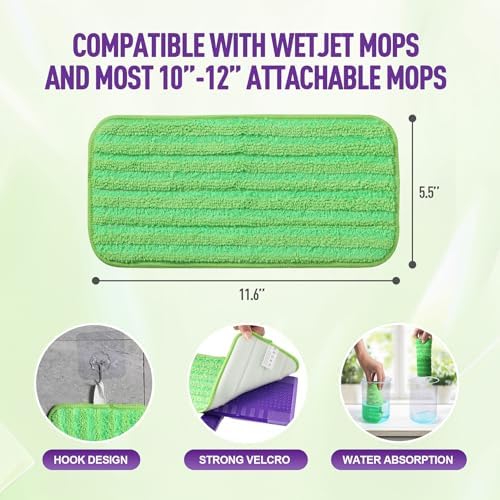6 Pack Reusable Mop Pads for Swiffer WetJet