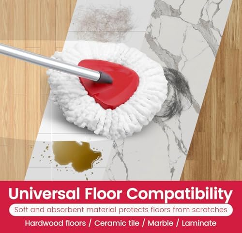 Dovcleing Mop Heads Replacement 6Pack for O Cedar Easy Wring Spin Mop