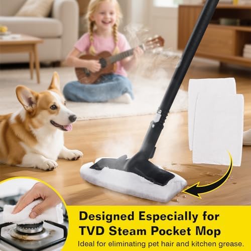 TVD Microfiber Mop Cloths - 2 Pack for SW608 Steam Mop