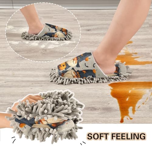 Zhirexin Halloween Pumpkin Gnome Cleaning Slippers 1