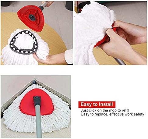 LEIHEFA Microfiber Mop Heads 3 Pack - Universal Fit 360 Rotating Machine Washable