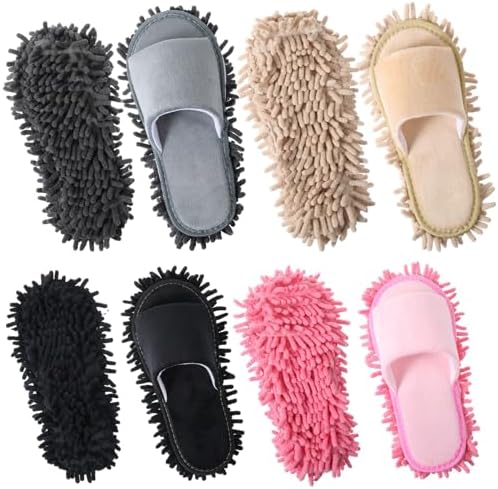 4 Pair Washable Mop Slippers for Floor Cleaning