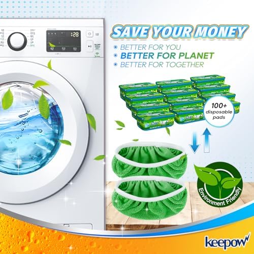 KEEPOW Reusable Wet Pads for Swiffer Mop 16 Pack