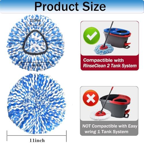 Fazlynyi 4-Pack Mop Replacement Heads for OCeda 2-Tank System