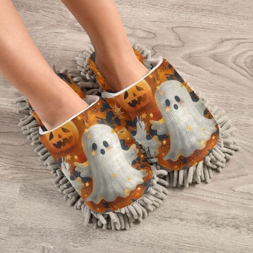 Zhirexin Halloween White Mop Slippers with Microfiber
