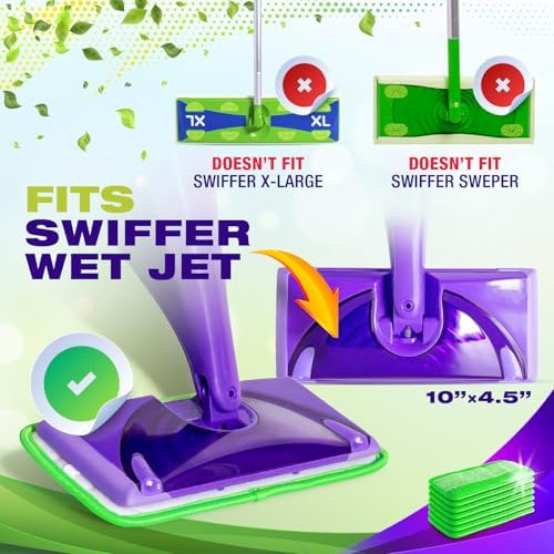 VanDuck Reusable Mop Pads 2 Pack - Microfiber Compatible with Swiffer WetJet