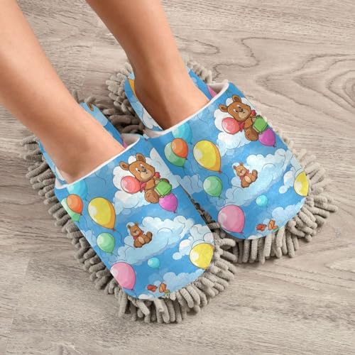 Bulletgxll Mop Slippers - Washable Microfiber Floor Cleaning Slippers for Men Women