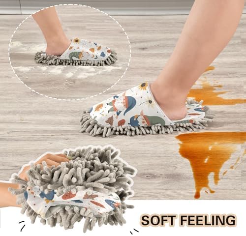 Zhirexin Thanksgiving Cleaning Slippers with Microfiber Mop Pads 1
