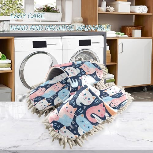 Colorful Cats Microfiber Cleaning Slippers