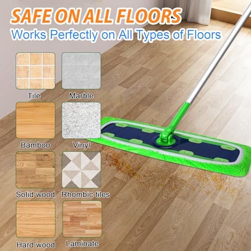 Yicotira Reusable Microfiber Mop Pads - 6 Pack XL Dry Wet Refills
