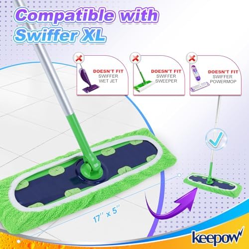 KEEPOW Reusable Mop Pads 4 Pack for Swiffer XL