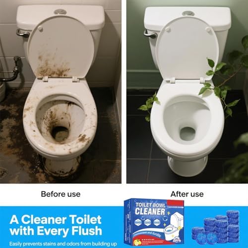 Ruheaou Toilet Cleaning Tablets 24 Count - Fast Dissolving Long Lasting Freshness