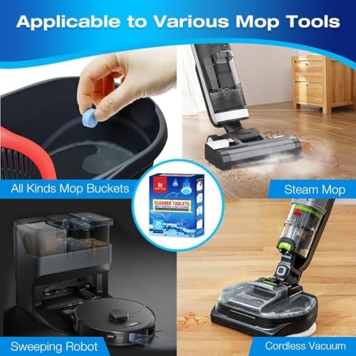 Home Times 3 Pack Mop Head Refills with 36 Cleaning Tablets
