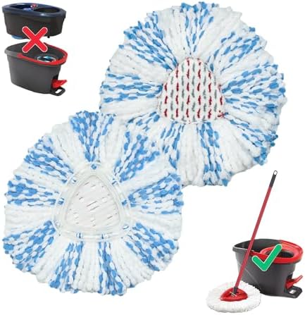 Funtin 2-Pack Mop Replacement Heads for Ocedar EasyWring Spin Mop System