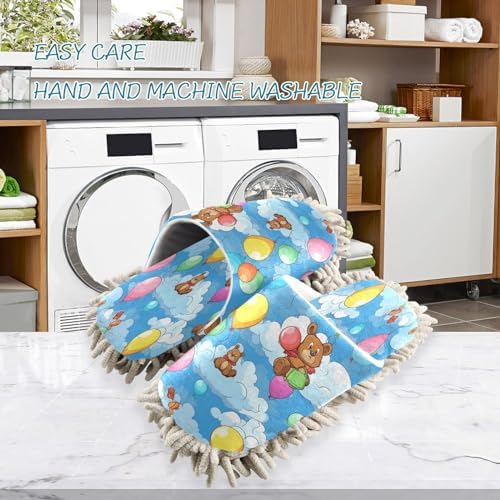 Bulletgxll Mop Slippers - Washable Microfiber Floor Cleaning Slippers for Men Women