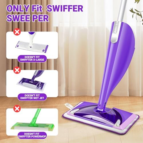 Sealuncle Microfiber Mop Pads 2-Pack Purple 1