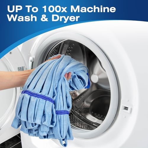 Matthew Microfiber Tube Mop Replacement Head 12 Pack Medium Blue