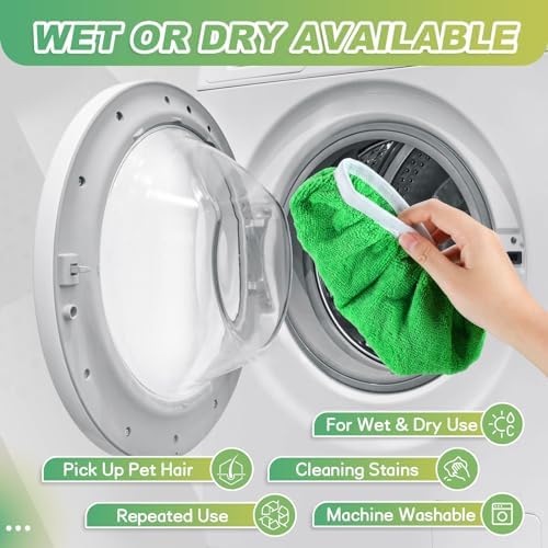 32 Pcs Reusable Microfiber Mop Pads for Swiffer Green