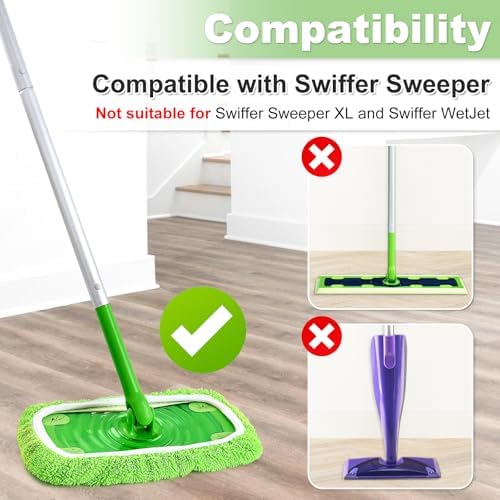 DLAIMI Reusable Microfiber Mop Pads 6PCS for Swiffer Sweeper