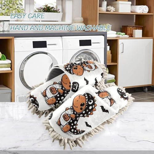 FLildon Microfiber Mop Slippers Dinosaur Halloween Design