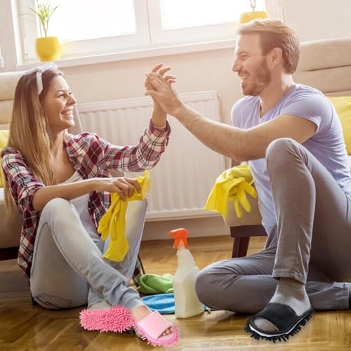 4 Pair Washable Mop Slippers for Floor Cleaning