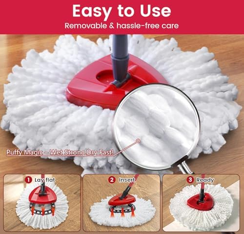 Dovcleing Mop Heads Replacement 6Pack for O Cedar Easy Wring Spin Mop