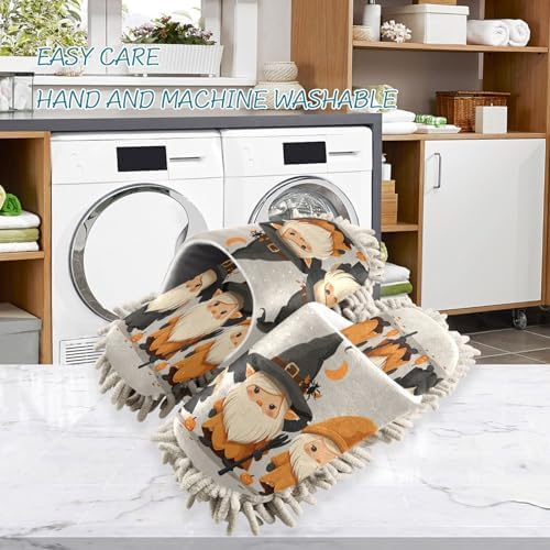 Zhirexin Halloween Pumpkin Gnome Cleaning Slippers