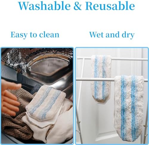 TETEPV Microfiber Mop Heads 6-Pack Reusable
